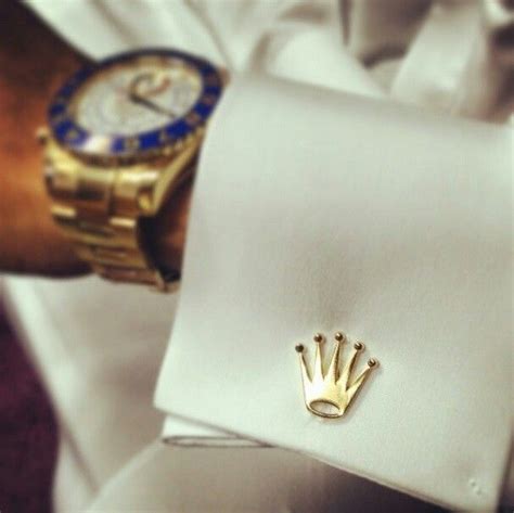 rolex logo cufflinks